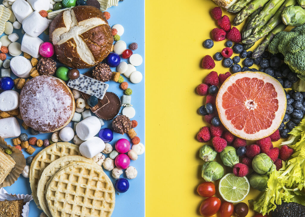 saludable_comida_ultraprocesada_rapida_vegetales_azucares_comparativa_vs
